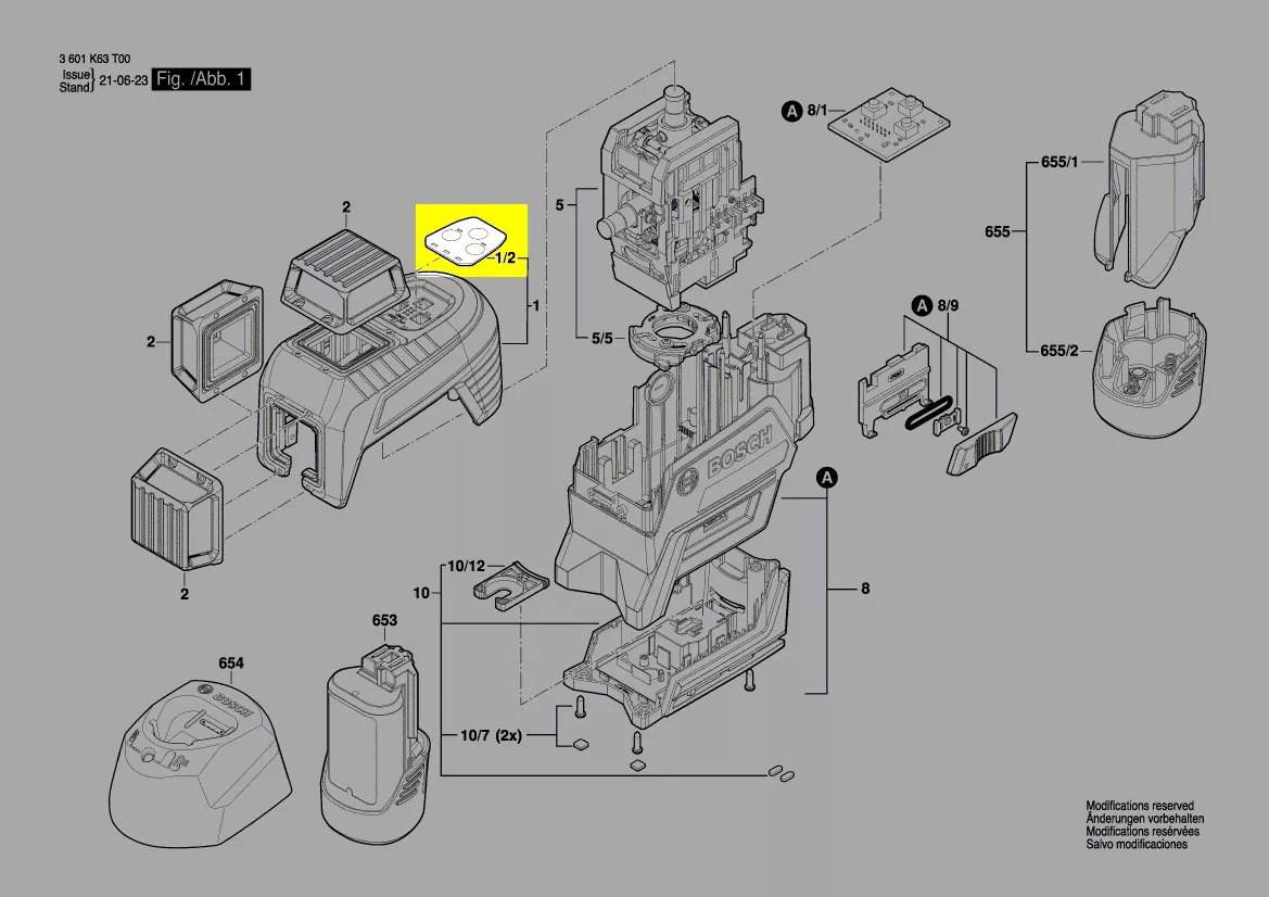 clavier réf. 1 600 A00 NL8 Bosch